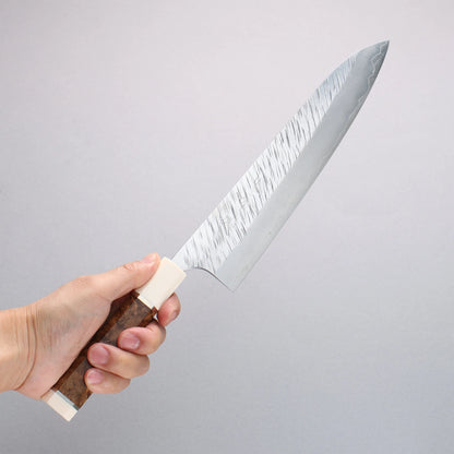 Thương hiệu Yu Kurosaki Thần gió Fujin SG2 vân búa đục đặc biệt Rèn thủ công Dao đa năng Santoku 240mm chuôi dao mộc qua (cả hai bánh: màu trắng)