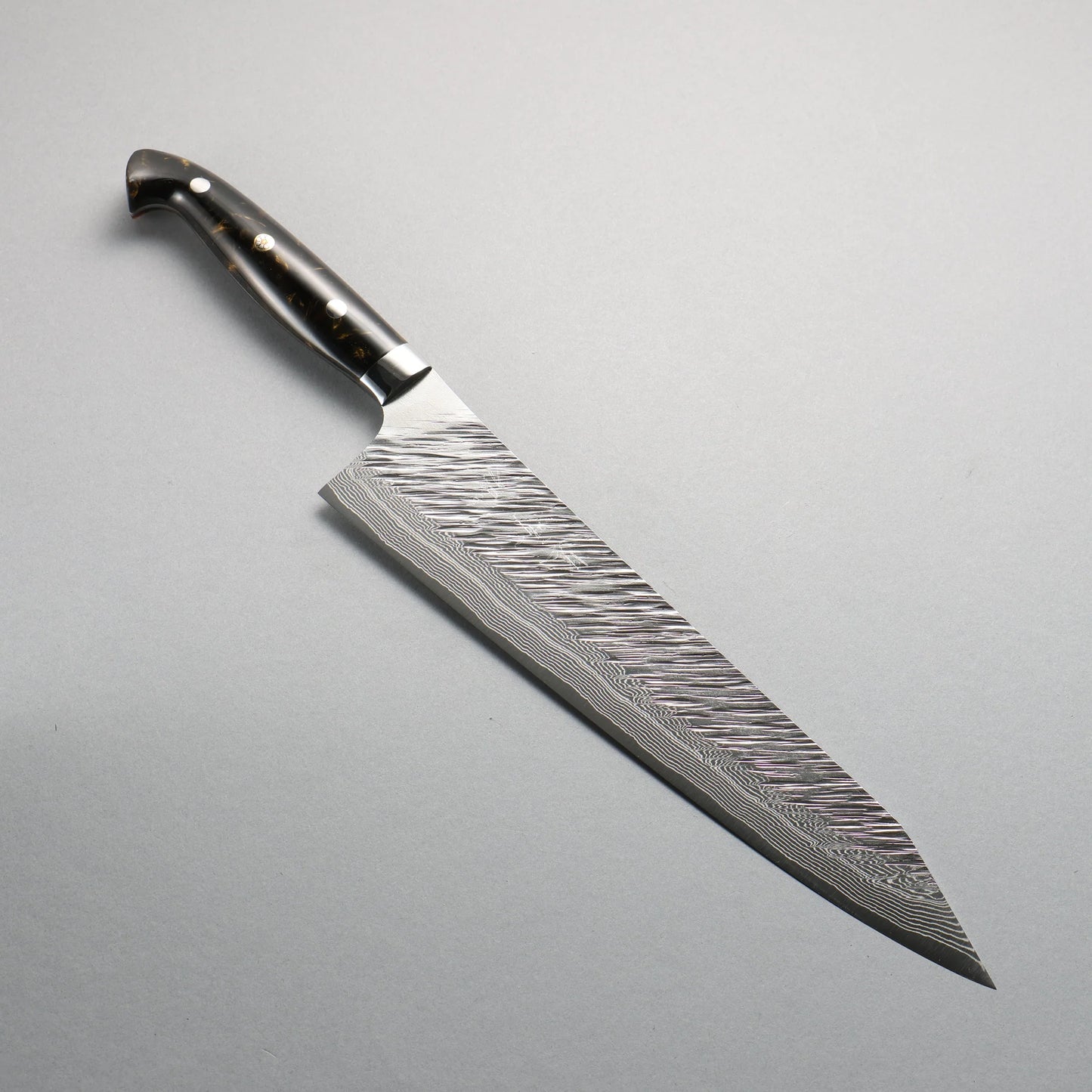 Thương hiệu Yu Kurosaki Thần gió Fujin SG2 vân búa đục đặc biệt Rèn thủ công Thép Damascus Dao đa năng Gyuto 270mm chuôi dao nhựa Acrylic màu nâu đen