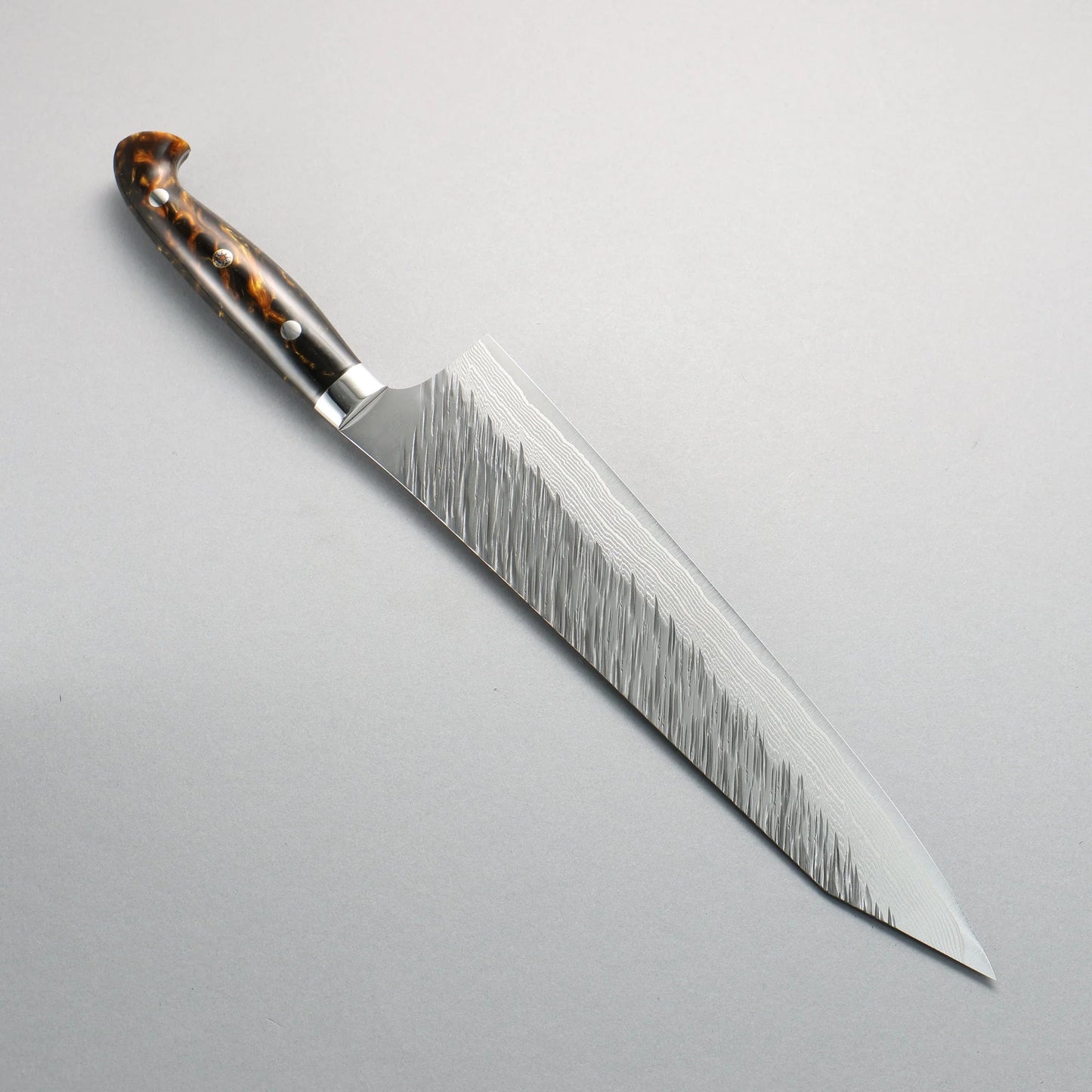 Thương hiệu Yu Kurosaki Thần gió Fujin SG2 vân búa đục đặc biệt Rèn thủ công Thép Damascus Dao đa năng Gyuto 270mm chuôi dao nhựa Acrylic màu nâu đen