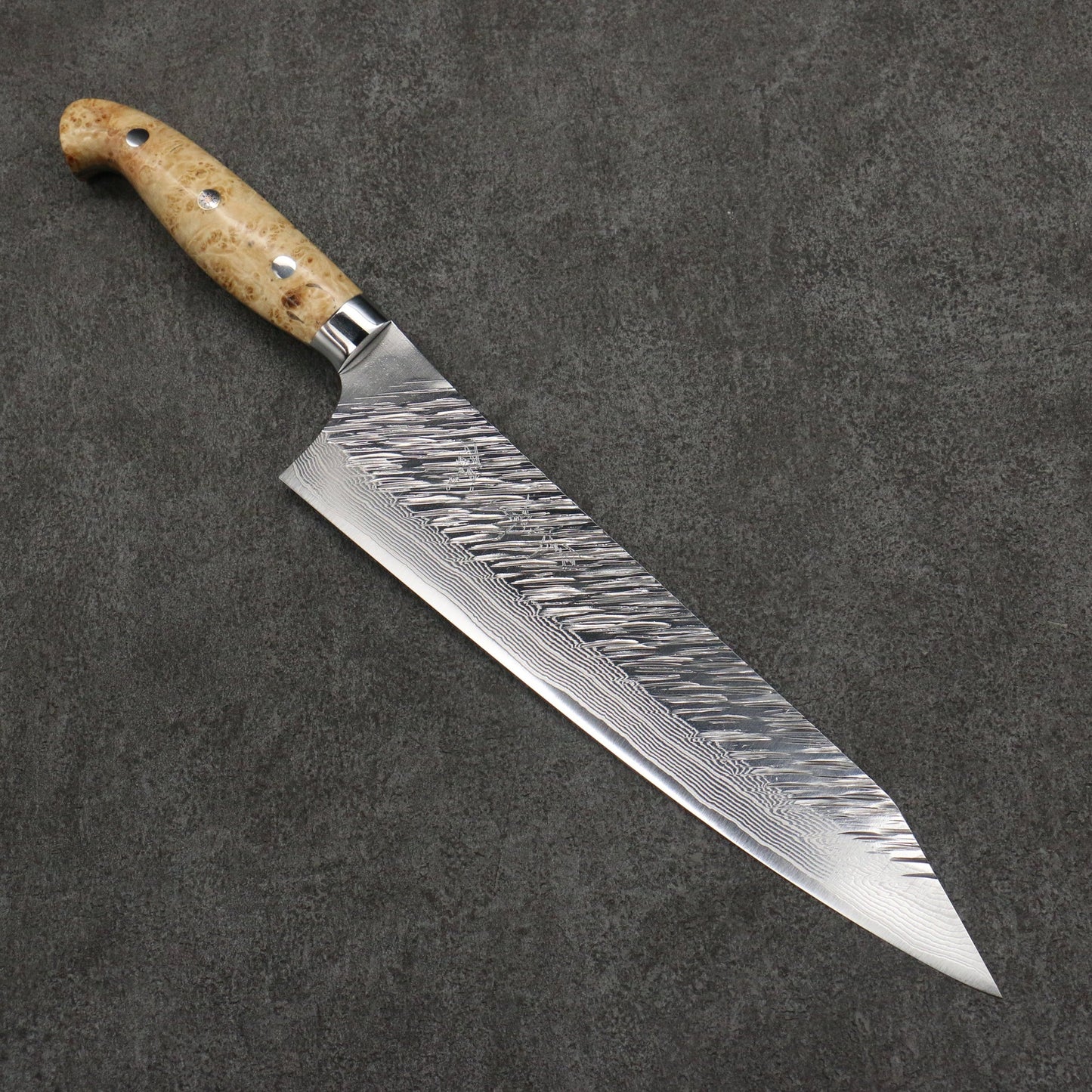 Thương hiệu Yu Kurosaki dòng Thần gió Fujin SG2 Thép Damascus dao rèn thủ công Dao đa năng Kiritsuke Gyuto 240mm chuôi dao gỗ hoa văn phong trắng