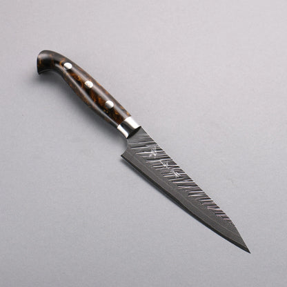 Thương hiệu Yu Kurosaki Thần gió Fujin SG2 vân búa đục đặc biệt Rèn thủ công Thép Damascus Dao nhỏ Kiritsuke Petty 130mm chuôi dao gỗ acrylic màu nâu đen