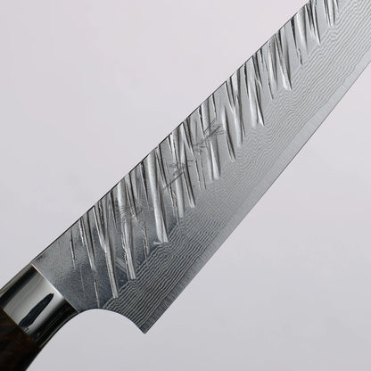 Thương hiệu Yu Kurosaki Thần gió Fujin SG2 vân búa đục đặc biệt Rèn thủ công Thép Damascus Dao nhỏ Kiritsuke Petty 130mm chuôi dao gỗ acrylic màu nâu đen