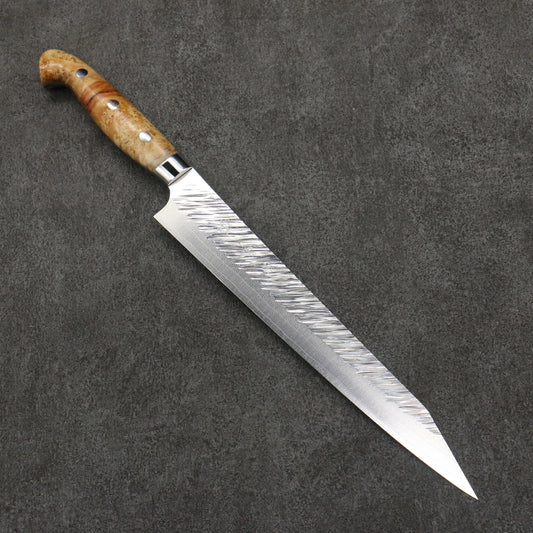 Thương hiệu Yu Kurosaki dòng Thần gió Fujin thép SG2 Thép Damascus dao rèn thủ công Dao lọc gân chuyên dụng Kiritsuke Sujihiki 240mm chuôi dao gỗ hoa văn phong trắng