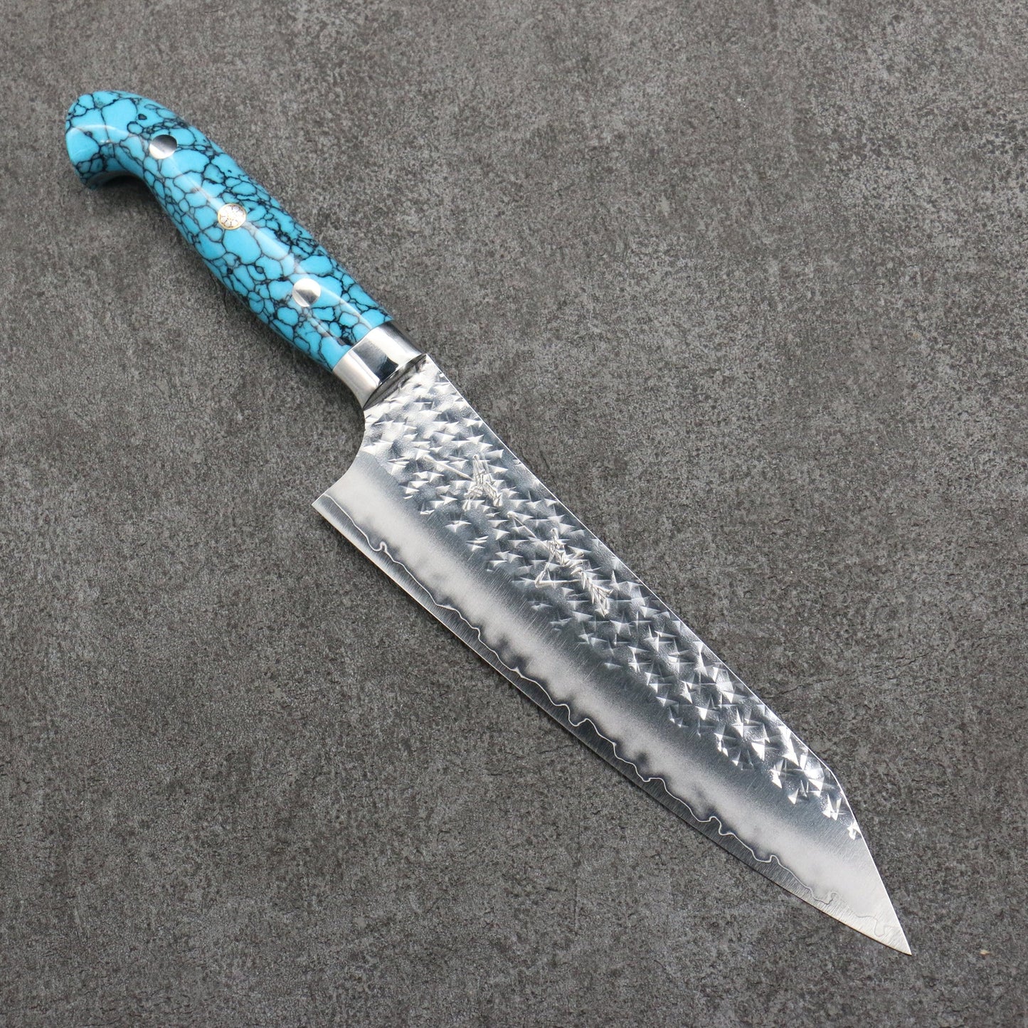 Free ship - Thương hiệu Yu Kurosaki Ánh Sáng Senko EI SG2 Dao rèn thủ công Dao đa năng Gyuto 180mm chuôi dao đá Ngọc Lam