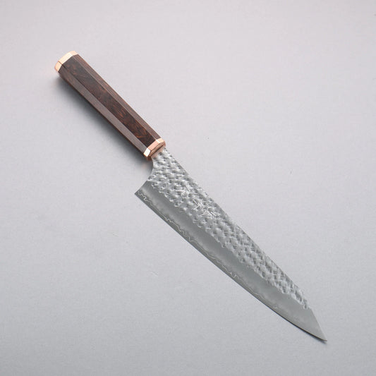 Thương hiệu Yu Kurosaki Ánh Sáng Senko EI SG2 vân búa đục đặc biệt Rèn thủ công Dao đa năng Gyuto 210mm chuôi dao gỗ mun (cả hai bánh: đồng)