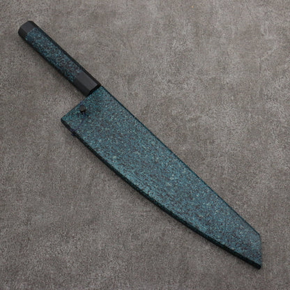 Thương hiệu Yu Kurosaki Senkou Surudo Rantenme thép SG2 vân búa dao rèn thủ công Dao đa năng Gyuto 240mm chuôi dao hoa văn sơn mài chàm tenmoku có kèm bao dao