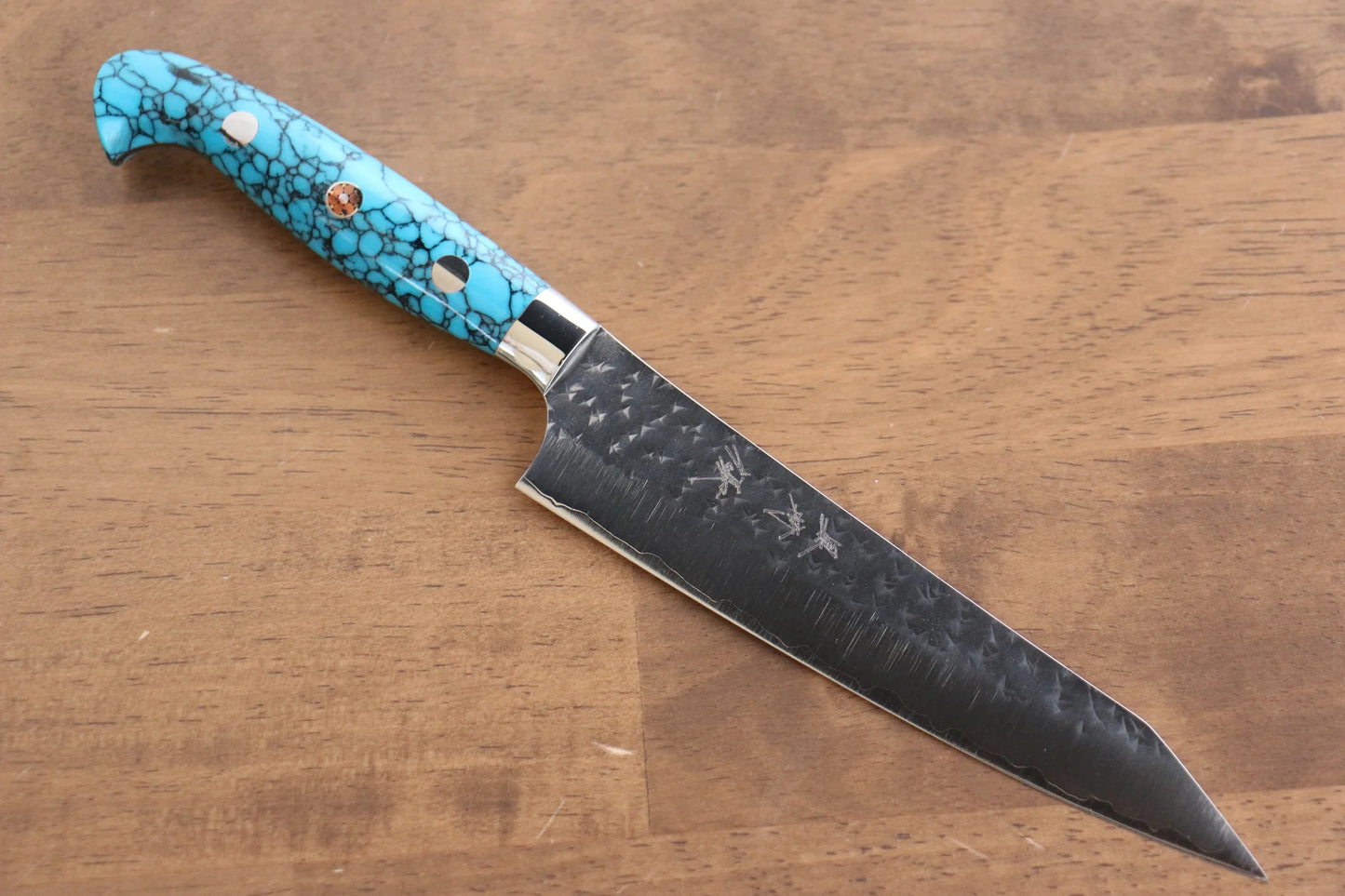 Thương hiệu Yu Kurosaki Senkou SG2 Hammer Dao Petty Knife 150MM chuôi dao họa tiết màu ngọc lam