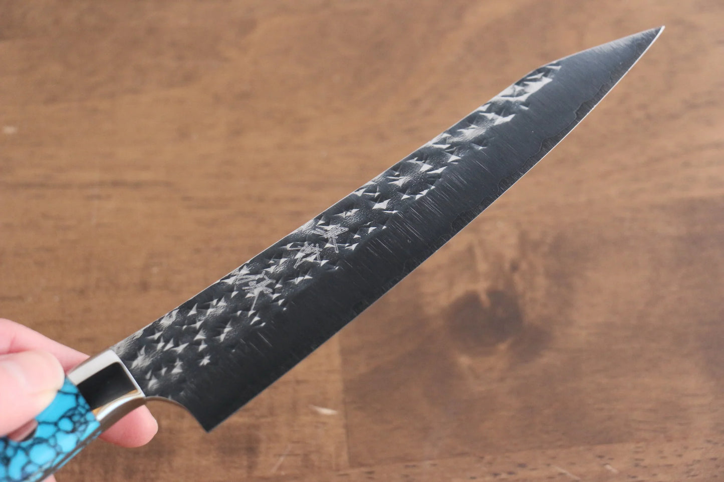 Thương hiệu Yu Kurosaki Senkou SG2 Hammer Dao Petty Knife 150MM chuôi dao họa tiết màu ngọc lam