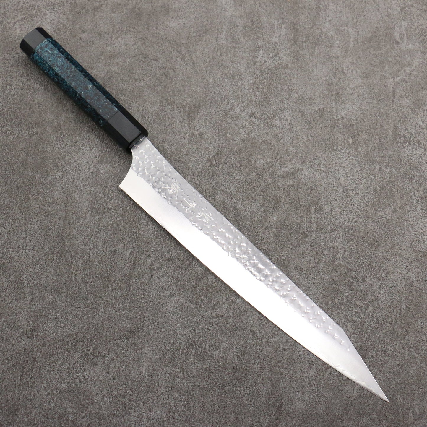 Thương hiệu Yu Kurosaki Senkou Surudo Rantenme thép SG2 vân búa dao rèn thủ công Dao lọc gân chuyên dụng Sujihiki 270mm chuôi dao hoa văn sơn mài chàm tenmoku có kèm bao dao