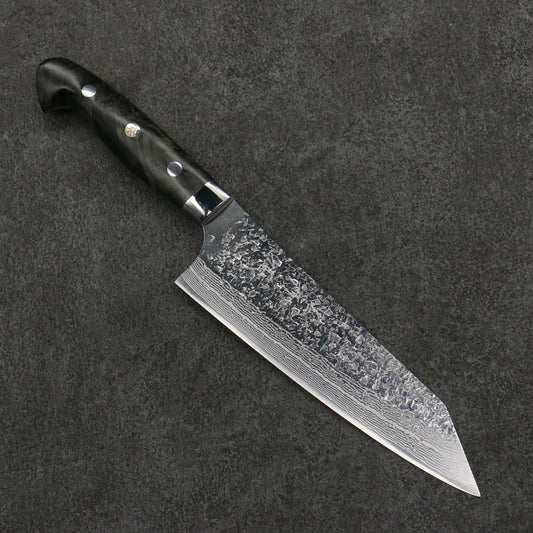 Thương hiệu Yu Kurosaki dòng giọt nước thép SG2 Damascus Dao đa năng Bunka 170MM dao rèn thủ công Nhật Bản chuôi dao gỗ ổn định màu đen