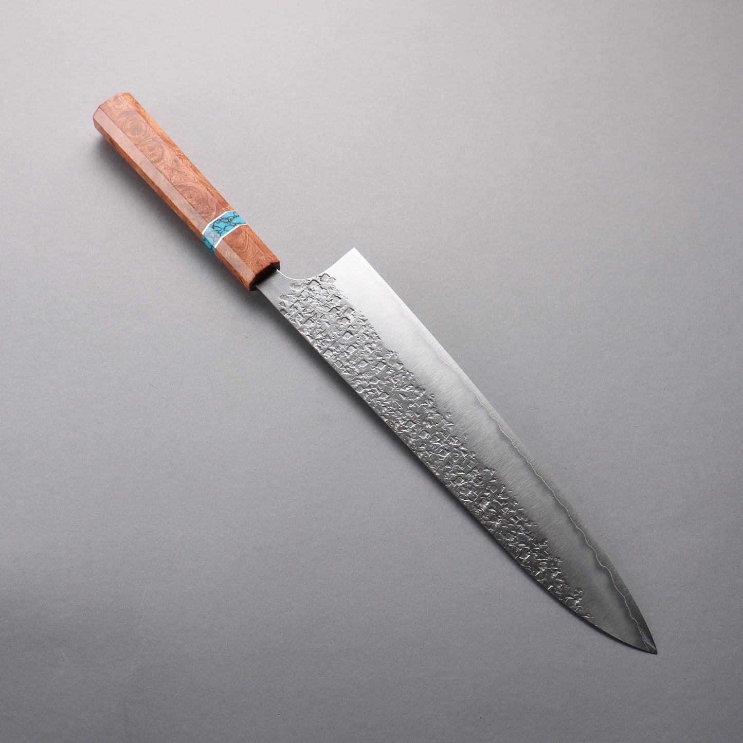 Thương hiệu Yu Kurosaki Giọt sương rơi Shizuku SG2 vân búa dao rèn thủ công dao Nhật Dao đa năng Gyuto 270mm chuôi dao gỗ mộc qua (có vòng màu ngọc lam)