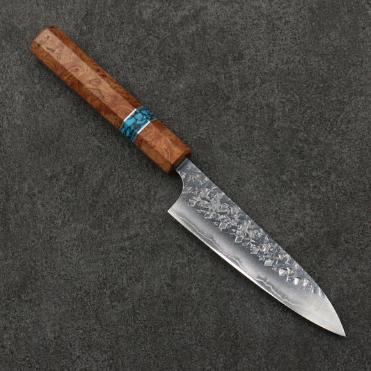 Thương hiệu Yu Kurosaki Shizuku SG2 Hammer Dao Petty Knife 120MM gỗ Quince (có vòng màu ngọc lam)