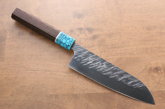 Marke Yu Kurosaki Gott des Windes Fujin SPG 2 Handgeschmiedetes Santoku-Mehrzweckmesser aus Damaststahl Japanisches Messer 170 mm Wenge-Holzgriff