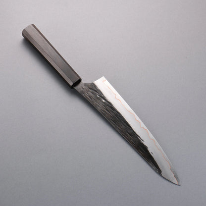 Thương hiệu Yu Kurosaki dòng băng mộc thép V Toku2 vân búa dao rèn thủ công màu đen Dao đa năng Gyuto 210mm chuôi dao gỗ Mun