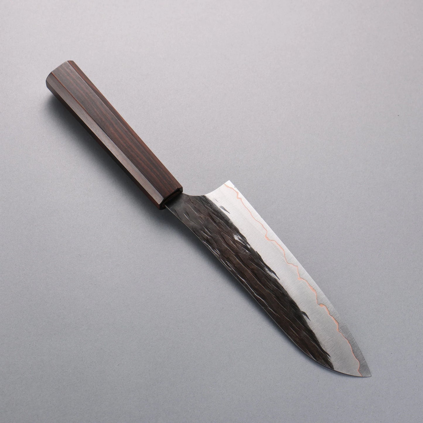 Thương hiệu Yu Kurosaki dòng băng mộc dao rèn thủ công màu đen Dao đa năng Santoku 170mm chuôi dao gỗ Mun