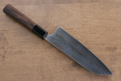 Marke Yu Kurosaki Phoenix VG10 Farbiges Santoku-Mehrzweckmesser aus Damaststahl, japanisches Messer, 165 mm Griff aus Wengeholz