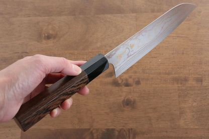 Marke Yu Kurosaki Phoenix VG10 Farbiges Santoku-Mehrzweckmesser aus Damaststahl, japanisches Messer, 165 mm Griff aus Wengeholz