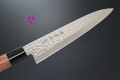 Kanetsune DSR-1K6 Hammered Gyuto Knife 180MM Red Plywood Handle 兼常 DSR-1K6 鎚目 牛刀包丁 180MM 赤合板柄