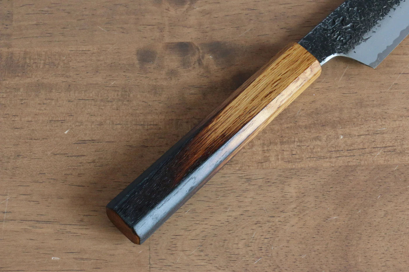 Thương hiệu Sakai Takayuki Ngọn lửa màu hồng sen Thép xanh No.2 Kurouchi Rèn thủ công Dao nhỏ Kiritsuke Petty dao Nhật 150mm chuôi dao gỗ Sồi cháy