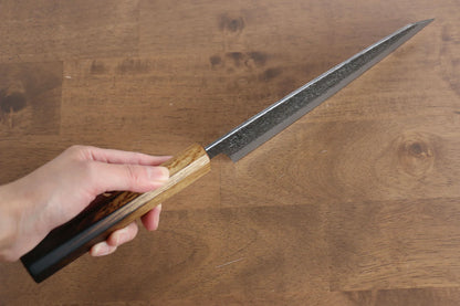 Thương hiệu Sakai Takayuki Ngọn lửa màu hồng sen Thép xanh No.2 Kurouchi Rèn thủ công Dao đa năng Gyuto dao Nhật 225mm chuôi dao gỗ Sồi cháy