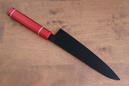 Marke Sakai Takayuki Black Shadow Kurokage VG10 Handgeschmiedetes teflonbeschichtetes Mehrzweckmesser Gyuto japanisches Messer 210 mm lackierter Eichengriff (Kouseki)