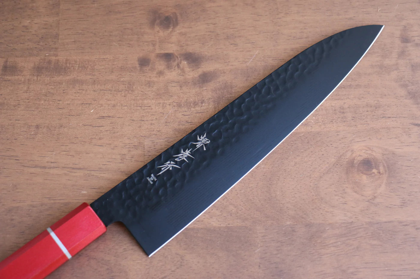 Thương hiệu Sakai Takayuki Hắc Ảnh Kurokage VG10 Rèn thủ công Mạ Teflon Dao đa năng Gyuto dao Nhật 240mm chuôi dao gỗ Sồi sơn mài  (Kouseki)