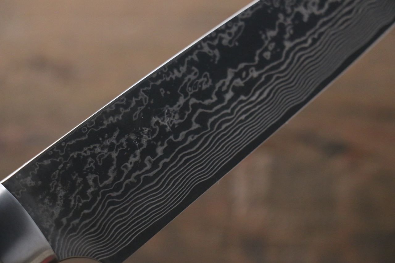 Takeshi Saji VG10 Damascus Black Finish Japanese Chef's Petty Knife 150mm with Bone Handle - Japanny - Best Japanese Knife