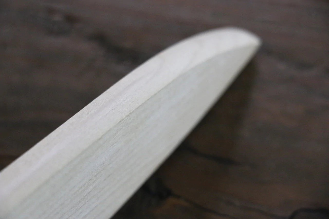 Magnolien-Holzmesserscheide Sujihiki, spezialisiertes geripptes Filtermesser Houei 240 mm gepresster Holzdübel