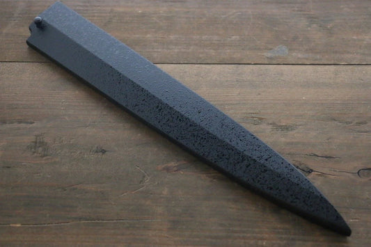 Magnolien-Holzmesserscheide Yanagiba, spezialisiertes Shashimi-Fischmesser, 270 mm Sperrholzgriff, Houei mattschwarz