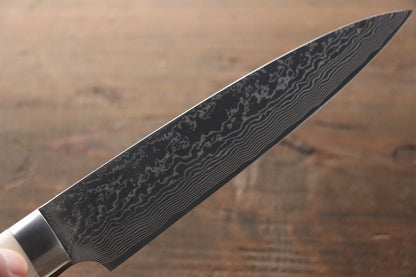 Takeshi Saji VG10 Damascus Black Finish Japanese Chef's Petty Knife 150mm with Bone Handle - Japanny - Best Japanese Knife