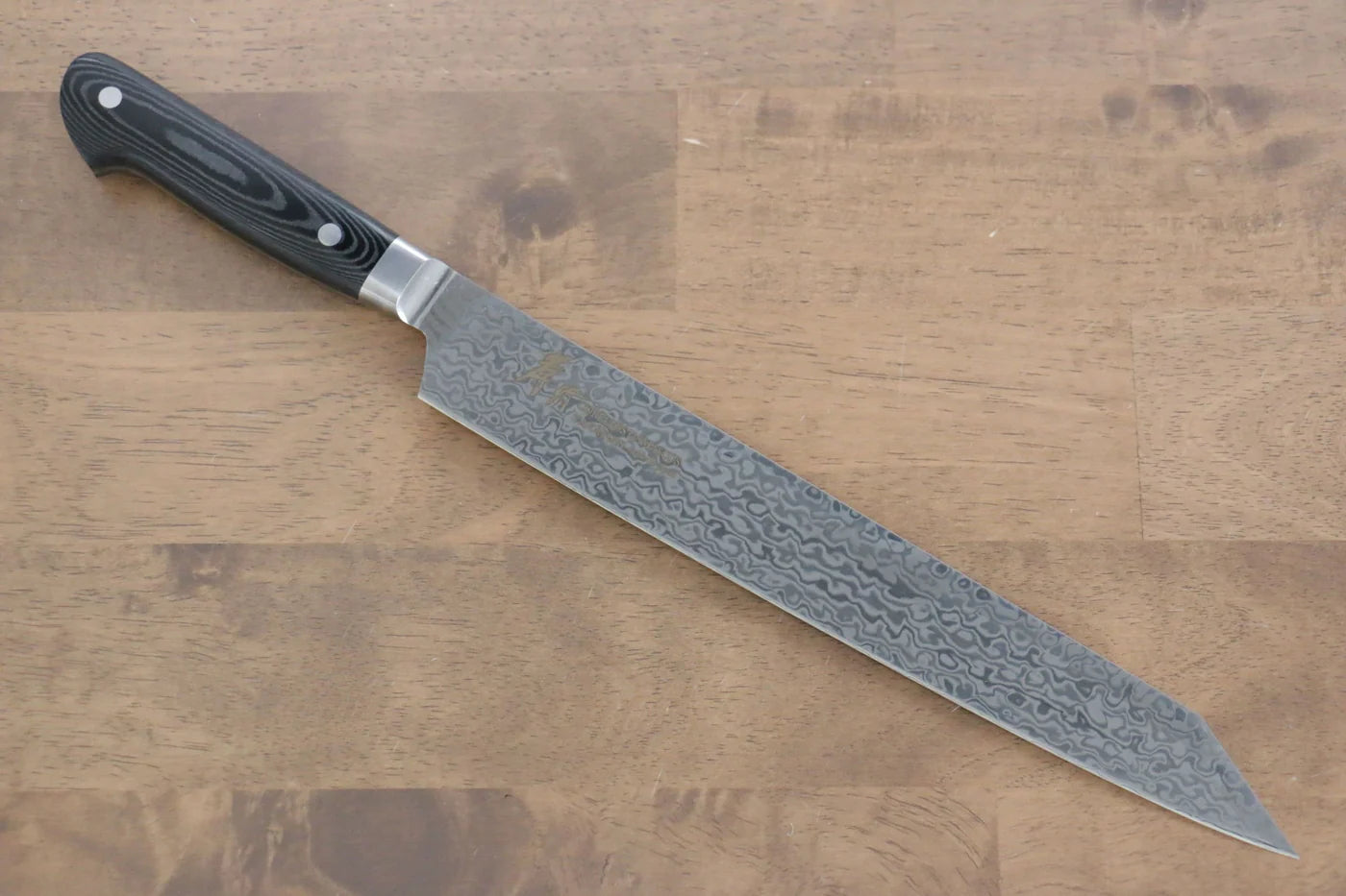 Thương hiệu Sakai Takayuki Không lõi Thép Damascus Dao thái cá sashimi chuyên dụng Yanagibalưỡi dao hình kiếm dao Nhật 260mm chuôi dao Micarta đen