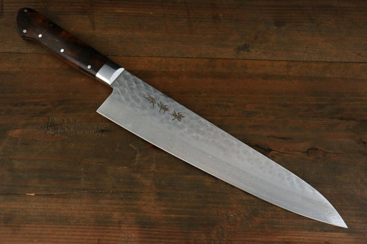 Sakai Takayuki 17 Layer Damascus VG10 Steel Gyuto with Desert Iron Wood Handle (Chef's Knife)-Gyuto 240mm - Japanny - Best Japanese Knife