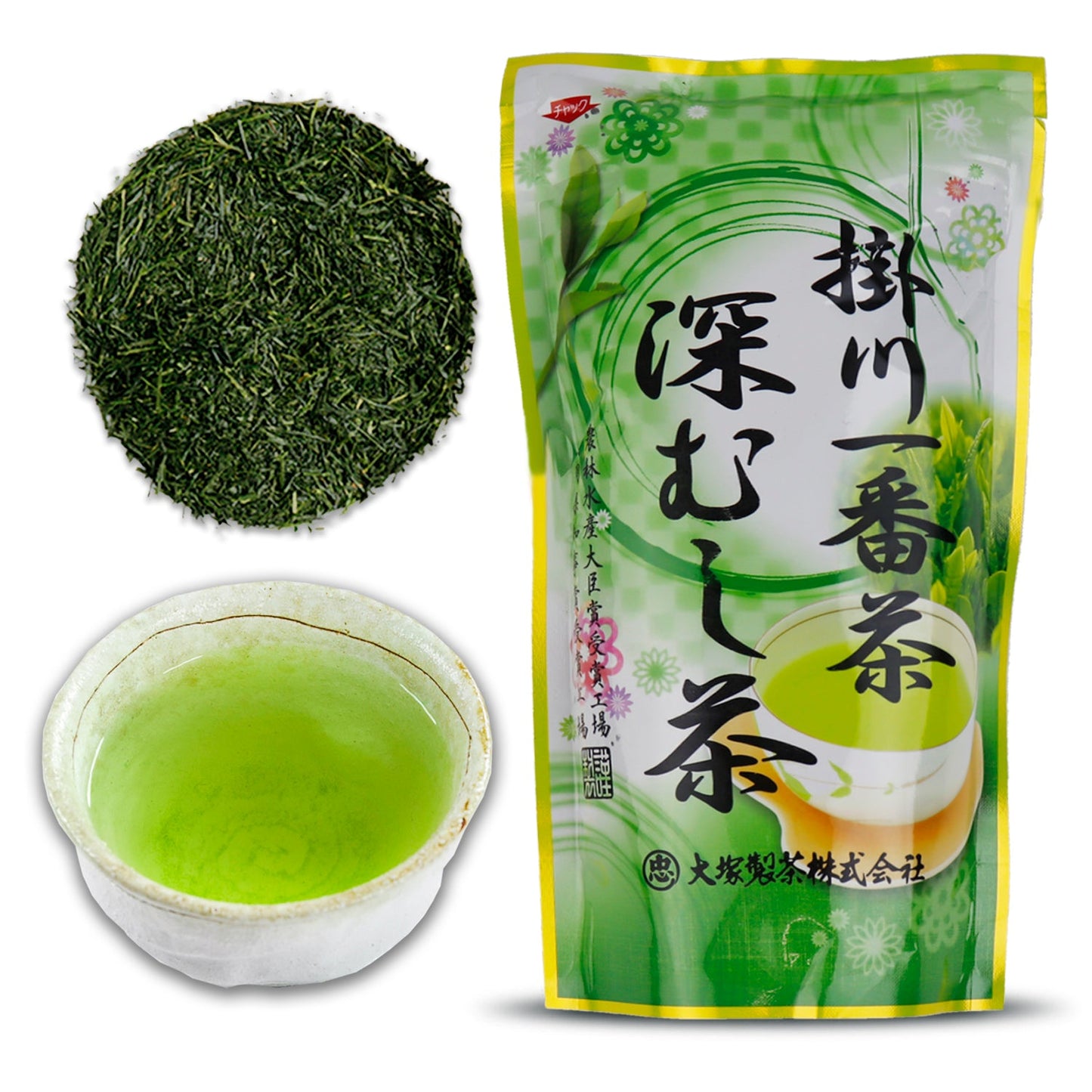 Trà Xanh Hấp Sâu FUKAMUSHI Gói 300g - 100% Pure Green Tea Imported From Kakegawa City Shizuka Prefecture Japan - Deep Steamed Green Tea