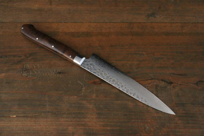 Sakai Takayuki 17 Layer Damascus VG10 Steel Petty with Desert Iron Wood Handle -Petty 80mm - Japanny - Best Japanese Knife