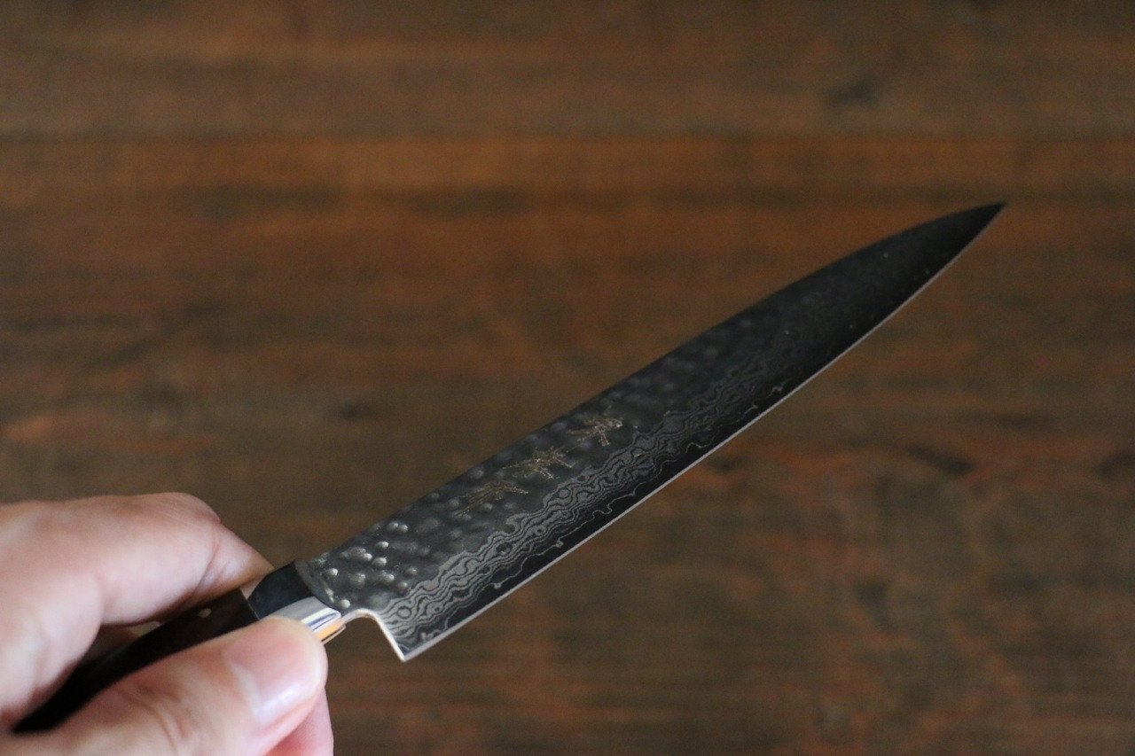 Sakai Takayuki 17 Layer Damascus VG10 Steel Petty with Desert Iron Wood Handle -Petty 135mm - Japanny - Best Japanese Knife