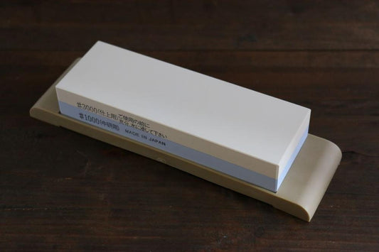 Kleine doppelseitige Gummi-Schleifscheibe der Marke Suehiro für schwer zu rostenden Edelstahl, Körnung Nr. 1000 und Nr. 3000 (Super Deal), Gewicht 437 Gramm 