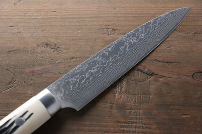 Takeshi Saji VG10 Damascus Black Finish Japanese Chef's Petty Knife 150mm with Bone Handle - Japanny - Best Japanese Knife