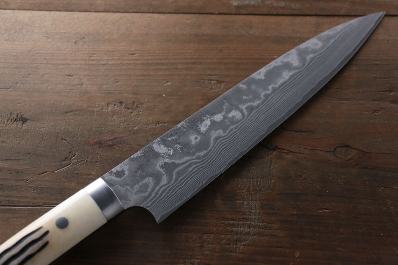 Takeshi Saji VG10 Damascus Black Finish Japanese Chef's Gyuto Knife with Bone Handle 240mm - Japanny - Best Japanese Knife