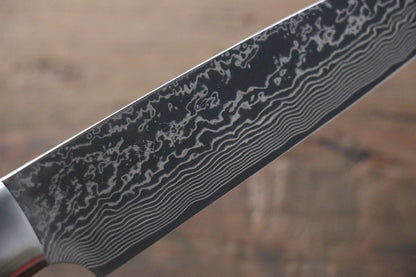 Takeshi Saji VG10 Damascus Black Finish Japanese Chef's Petty Knife 150mm with Bone Handle - Japanny - Best Japanese Knife