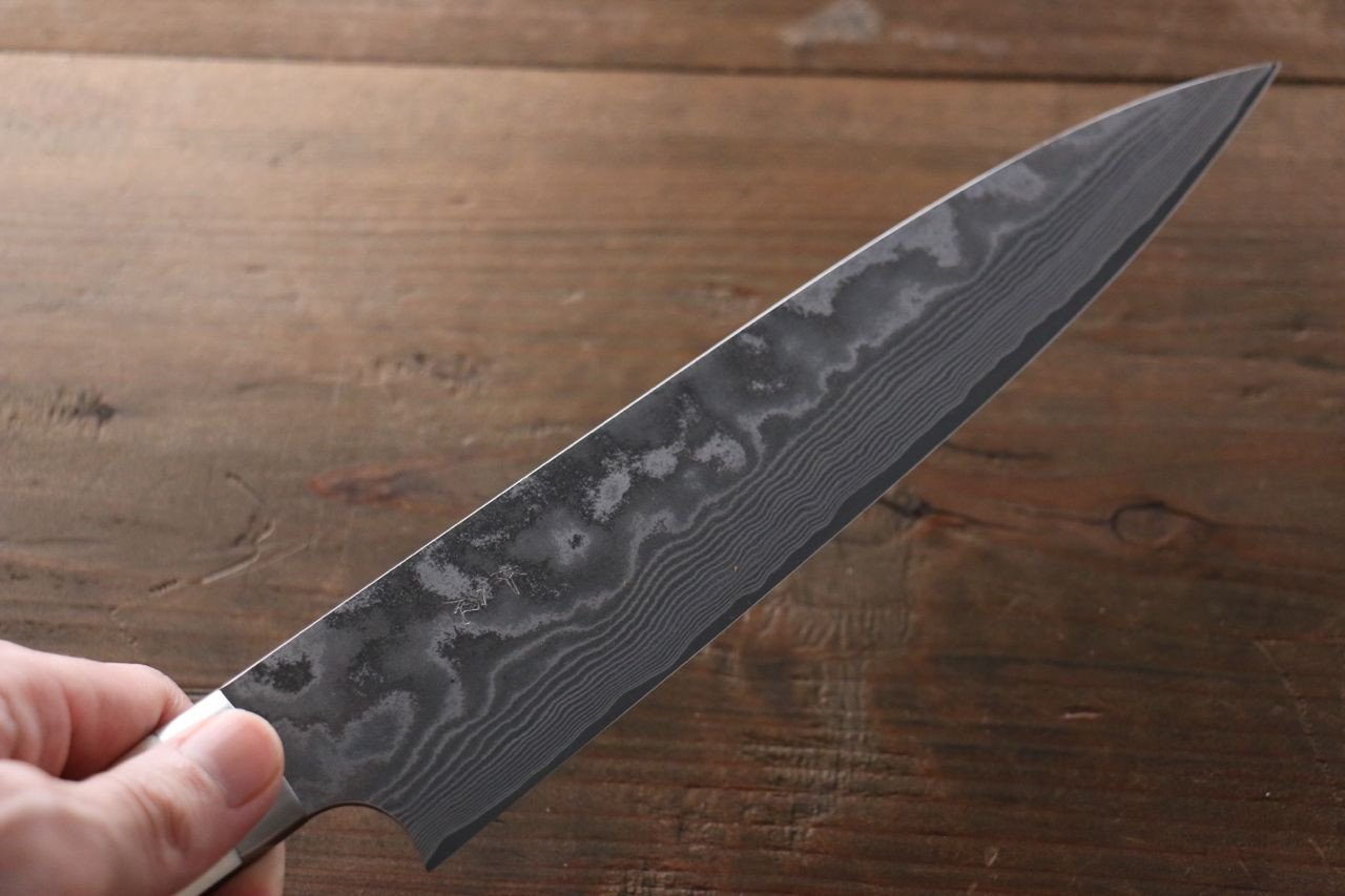 Takeshi Saji VG10 Damascus Black Finish Japanese  Gyuto Knife 210mm with Bone Handle - Japanny - Best Japanese Knife