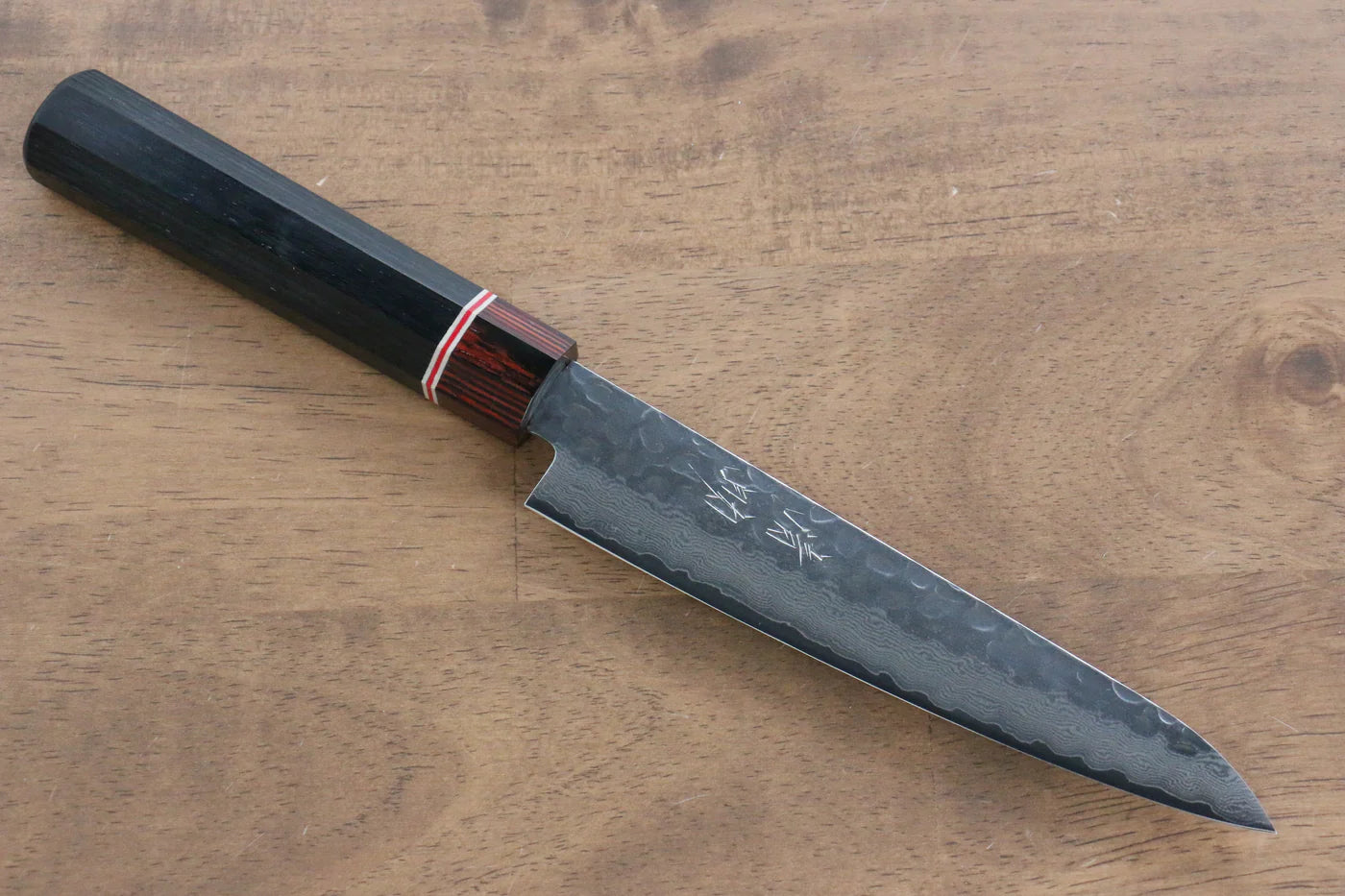 Thương hiệu Seisuke VG10 Thép Damascus Dao nhỏ đa năng Petty dao Nhật 150mm chuôi dao gỗ Pakka đen