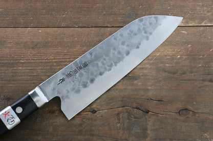 Marke Fujiwara Teruyasu Berühmtes Schwert der Illusion Nr. 1 weißer Stahl Traditionelles handgeschmiedetes japanisches Messer Nashiji-Mehrzweckmesser Japanisches Santoku-Messer 180 mm schwarzer Pakka-Holzgriff 