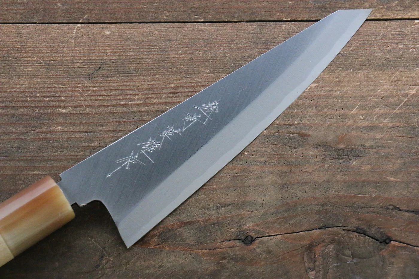 Thương hiệu Hideo Kitaoka Thép xanh No.2 Thép Damascus Dao lọc xương chuyên dụng Honesuki dao Nhật 150mm chuôi dao gỗ Mộc Lan