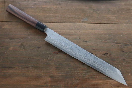 Thương hiệu Hideo Kitaoka Thép xanh No.2 Thép Damascus Dao thái cá sashimi chuyên dụng Yanagiba dao Nhật 210mm chuôi dao gỗ Đàn Hương