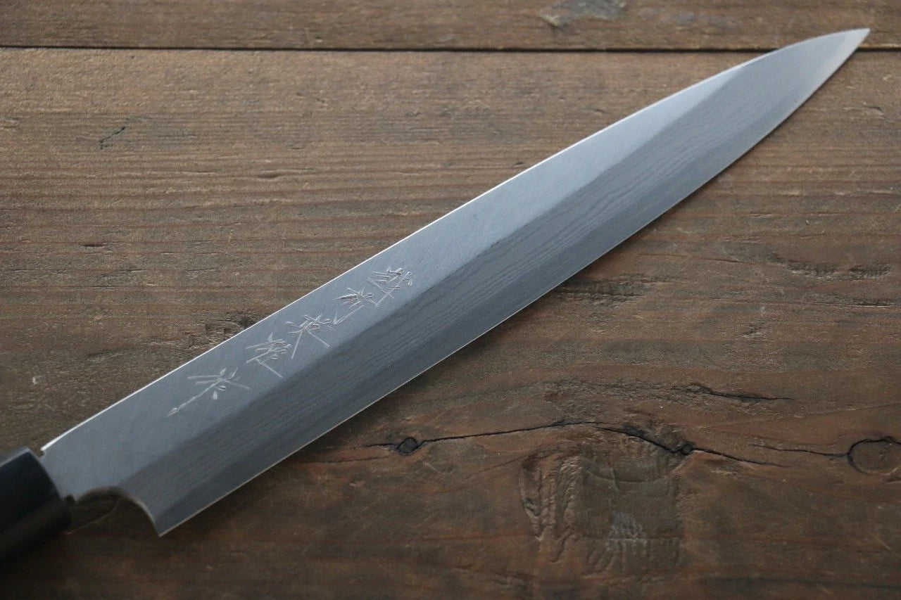 Thương hiệu Hideo Kitaoka Thép xanh No.2 Thép Damascus Dao thái cá shashimi chuyên dụng Yanagiba dao Nhật 210mm chuôi dao gỗ Đàn Hương