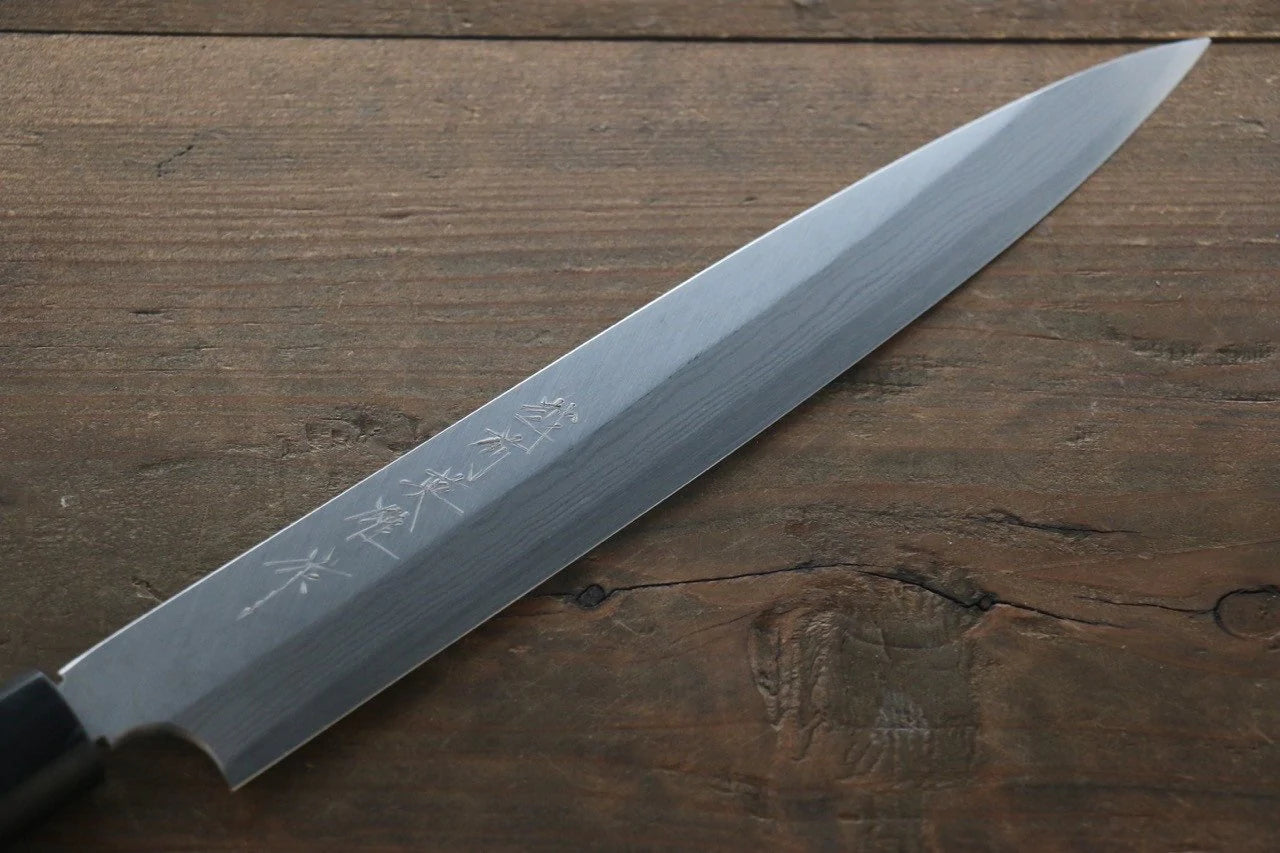 Thương hiệu Hideo Kitaoka Thép xanh No.2 Thép Damascus Dao thái cá shashimi chuyên dụng Yanagiba dao Nhật 210mm chuôi dao gỗ Đàn Hương