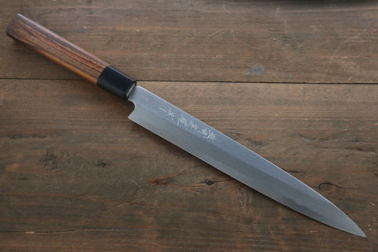 Thương hiệu Hideo Kitaoka Thép xanh No.2 Thép Damascus Dao thái cá shashimi chuyên dụng Yanagiba dao Nhật 240mm chuôi dao gỗ Đàn Hương