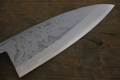 Thương hiệu Hideo Kitaoka Thép trắng No.2 Thép Damascus Dao làm cá chuyên dụng Deba dao Nhật 150mm chuôi dao gỗ Đàn Hương