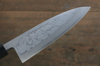 Hideo Kitaoka White steel Damascus Deba knife 165MM Rosewood pattern 北岡 英雄 白ニ鋼 ダマスカス 出刃包丁 165MM 紫檀柄 Free ship - Thương hiệu Hideo Kitaoka Thép trắng No.2 Thép Damascus Dao làm cá chuyên dụng Deba dao Nhật 165mm chuôi dao gỗ Đàn Hương