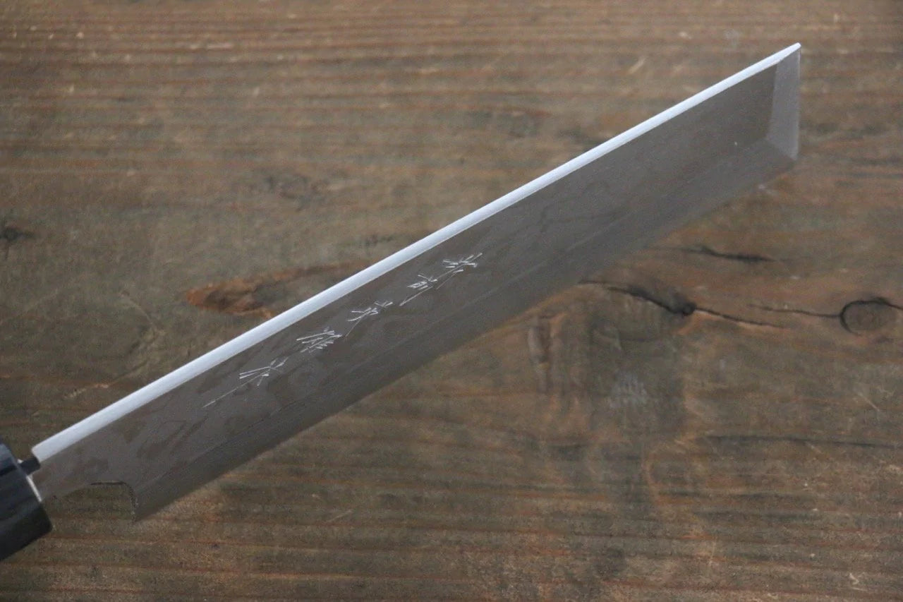 Hideo Kitaoka Marke Nr. 2, weißer Stahl, Damaststahl, Usuba-Spezialmesser für Obst und Gemüse (quadratisches Messer), japanisches Messer, 180 mm Griff aus Sandelholz 